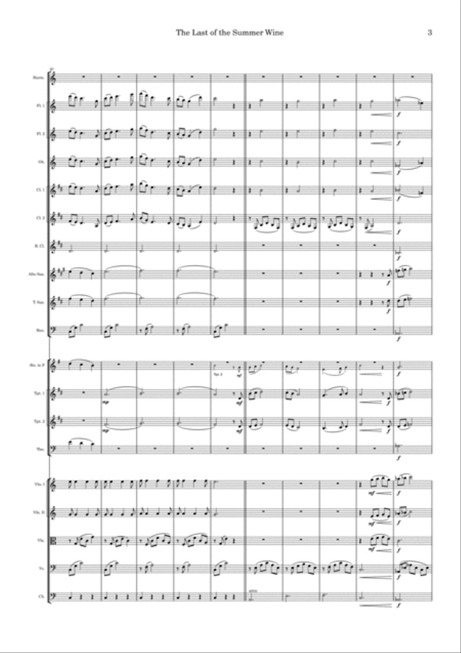 Last Of The Summer Wine Theme Full Orchestra scores gallery preview page 3