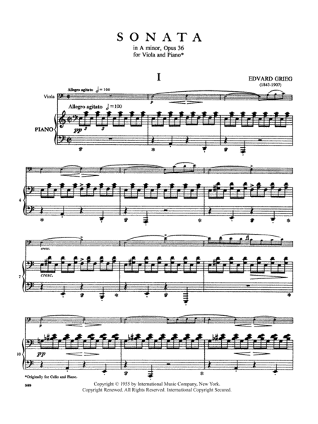 Cello Sonata In A Minor, Opus 36
