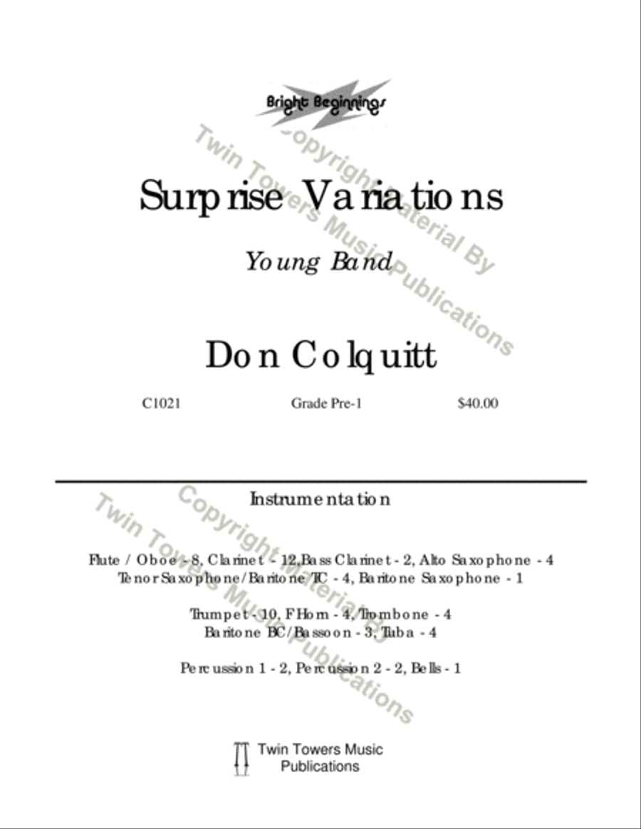 Surprise Variations Surprise Variations Concert Band scores gallery preview page 2