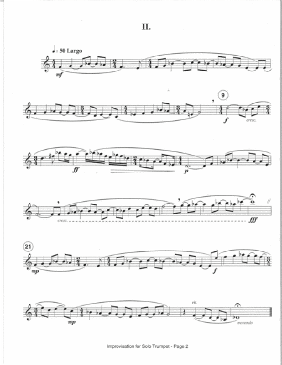 Improvisation (1987) trumpet solo Trumpet Solo scores gallery preview page 3