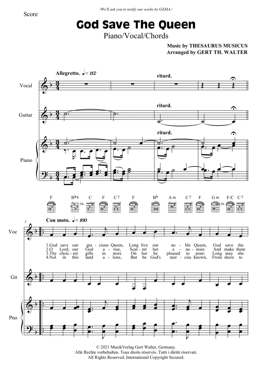 God Save The Queen God Save The Queen Voice scores gallery preview page 1
