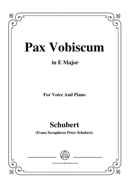 Schubert-Pax Vobiscum,in E Major,for Voice and Piano image number null