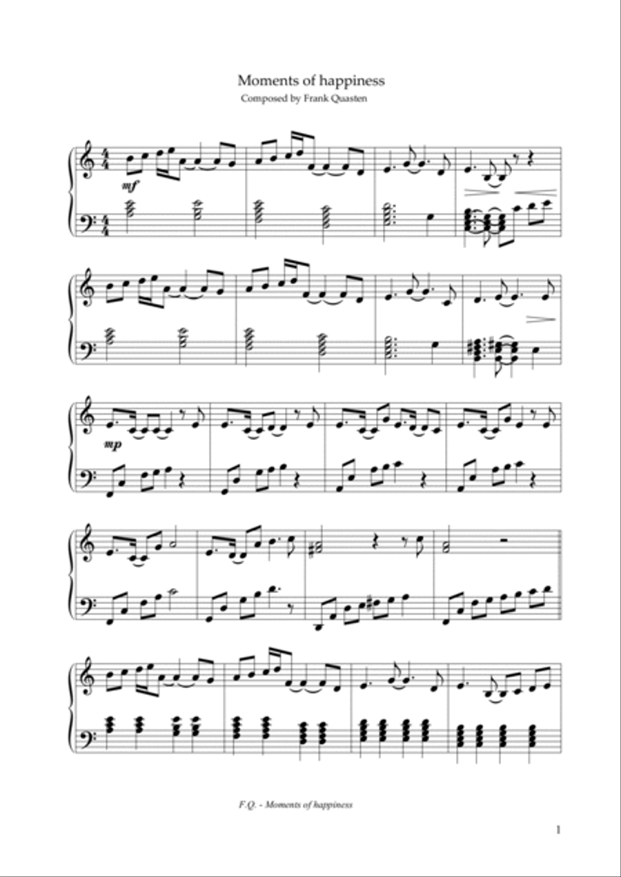 Moments of happiness Piano Solo scores gallery preview page 2
