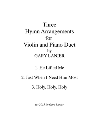 Book cover for THREE HYMN ARRANGEMENTS for VIOLIN and PIANO (Duet – Violin/Piano with Violin Part)