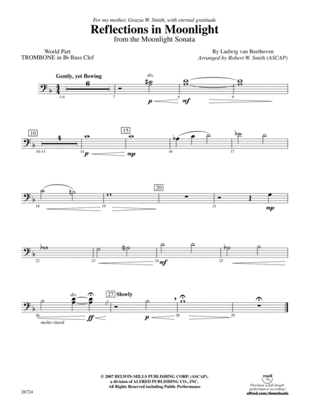 Reflections In Moonlight: (wp) 1st B-flat Trombone B.C.