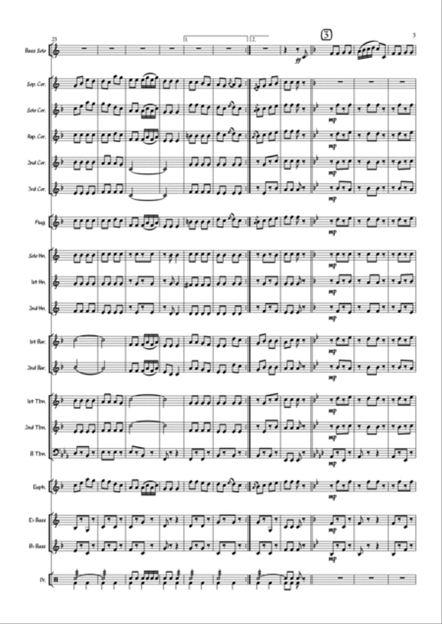 Polka di Basso - Eb Tuba Solo with Brass Band Brass Band scores gallery preview page 5