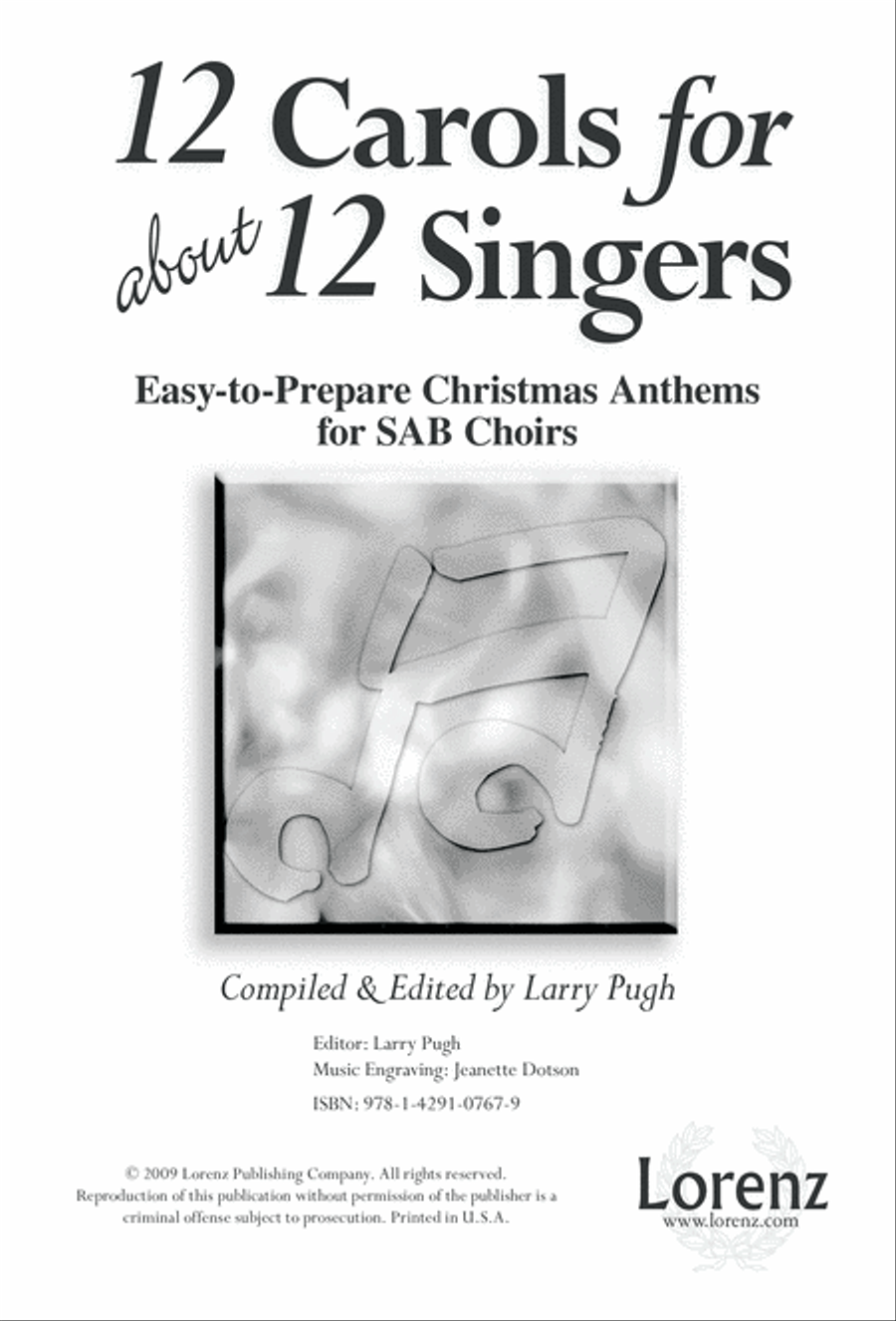 12 Carols for about 12 Singers 3-Part scores gallery preview page 2