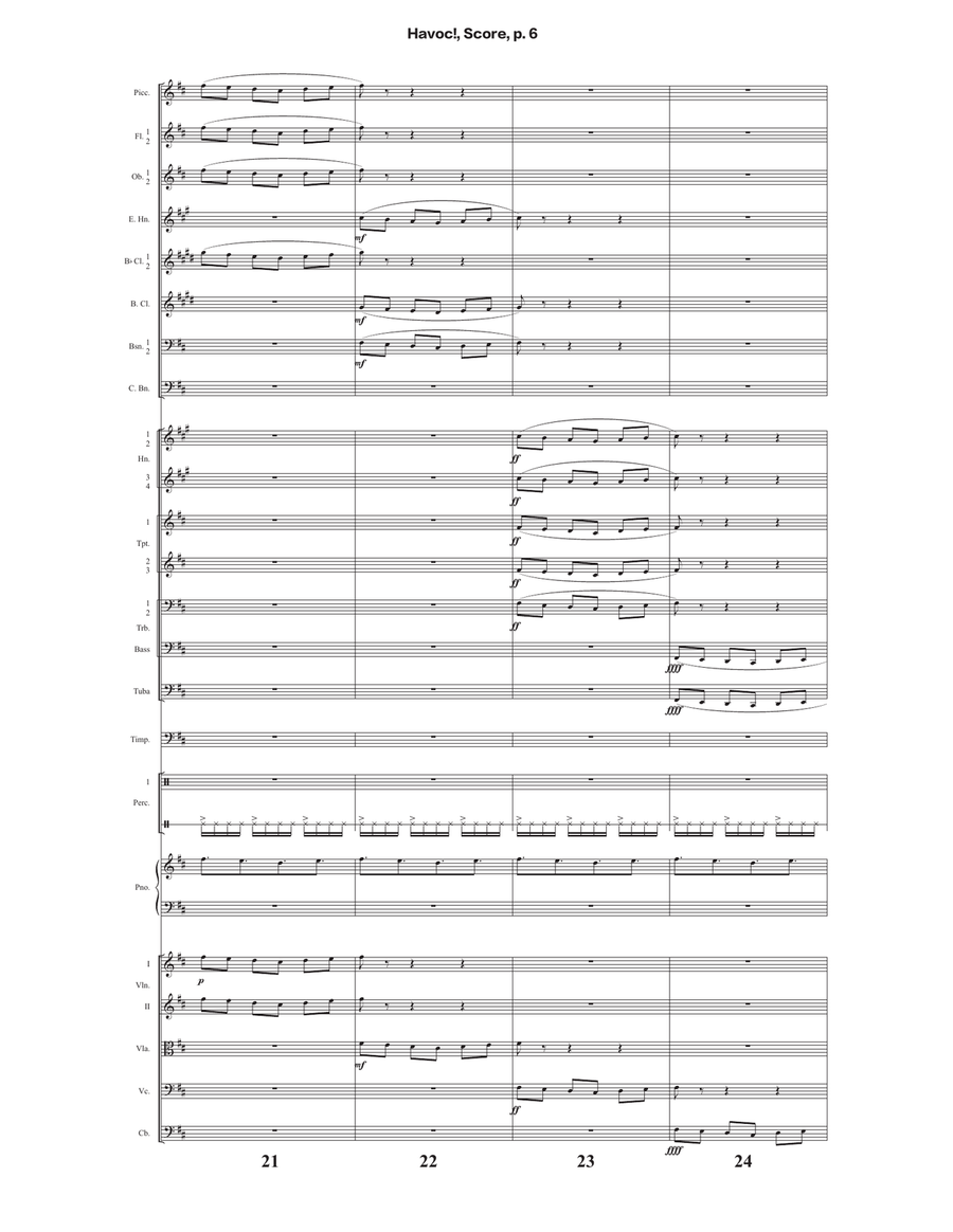 Havoc! - Score Only Full Orchestra scores gallery preview page 6