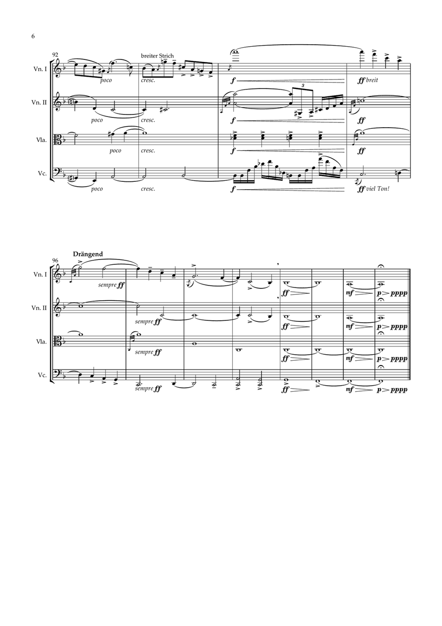 Adagietto from Symphony No. 5 String Quartet scores gallery preview page 6