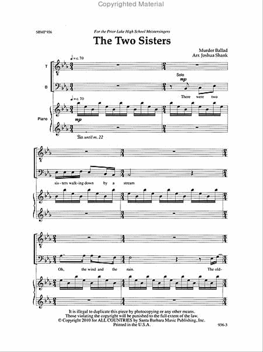 The Two Sisters - TB Octavo TB scores gallery preview page 2
