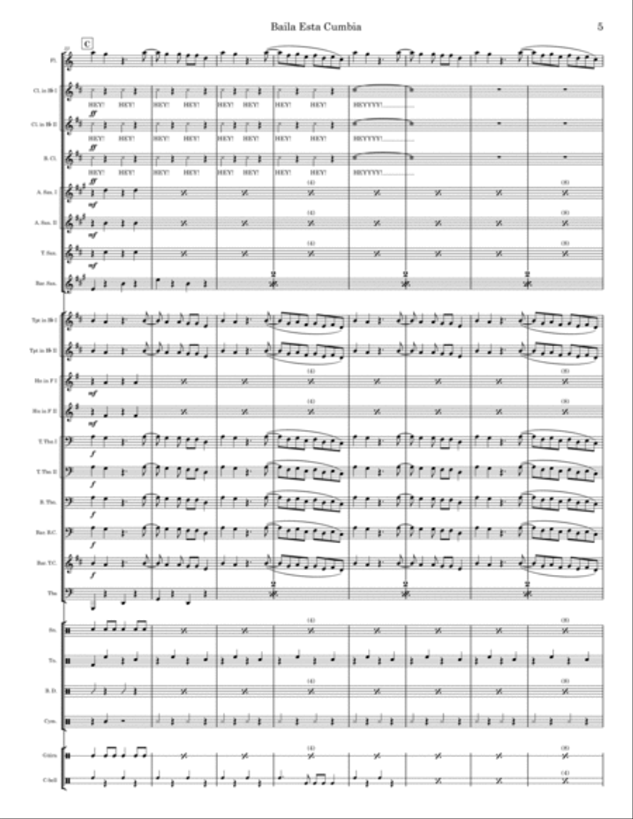 Baila Esta Cumbia Marching Band scores gallery preview page 5