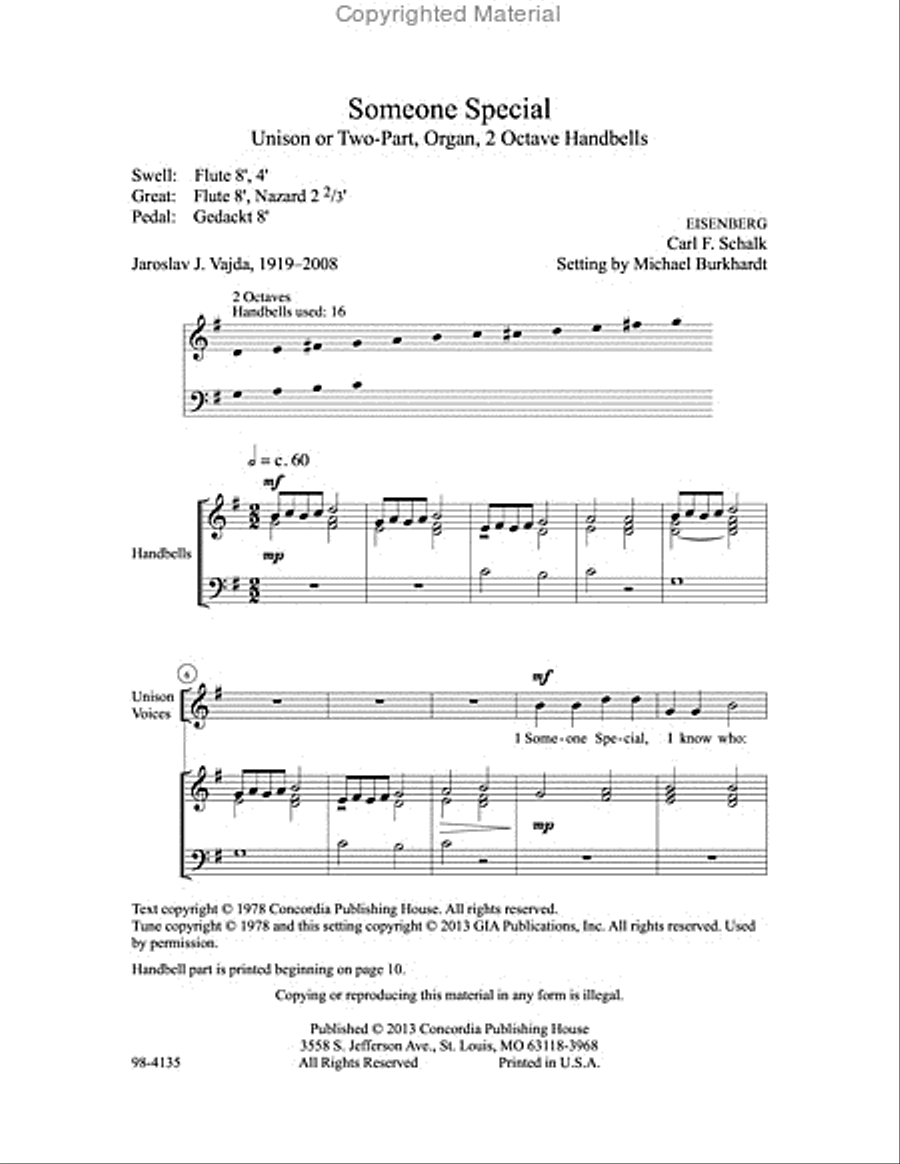 Someone Special (Burkhardt) Unison Choir scores gallery preview page 2