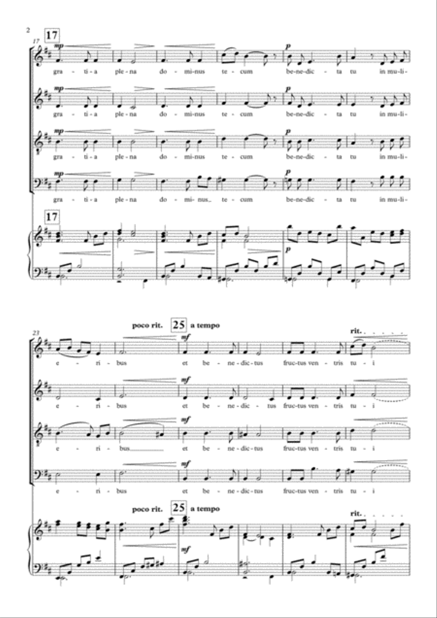 Ave Maria 4-Part scores gallery preview page 2