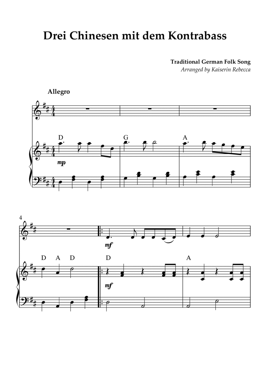 Drei Chinesen mit dem Kontrabass Double Bass scores gallery preview page 1