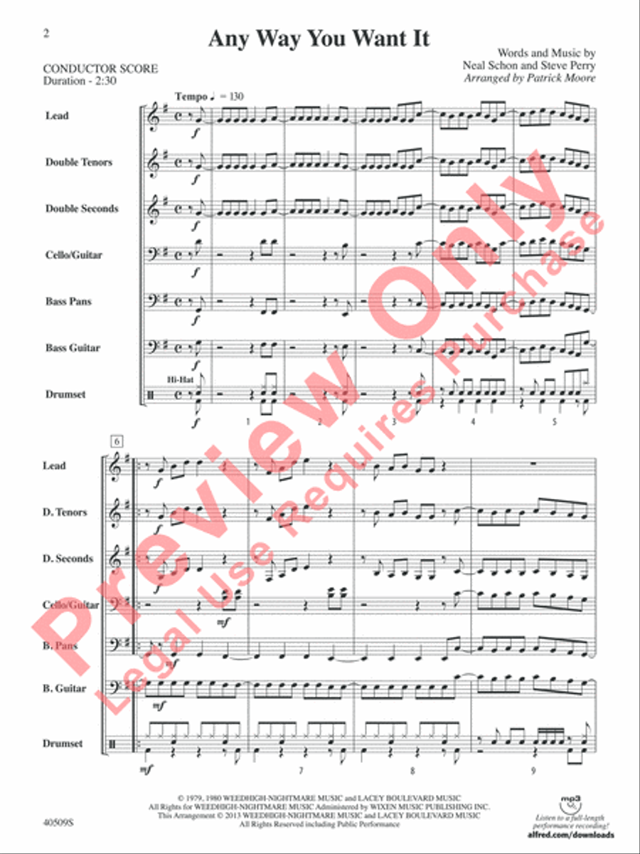Any Way You Want It Steel Drum Band scores gallery preview page 3