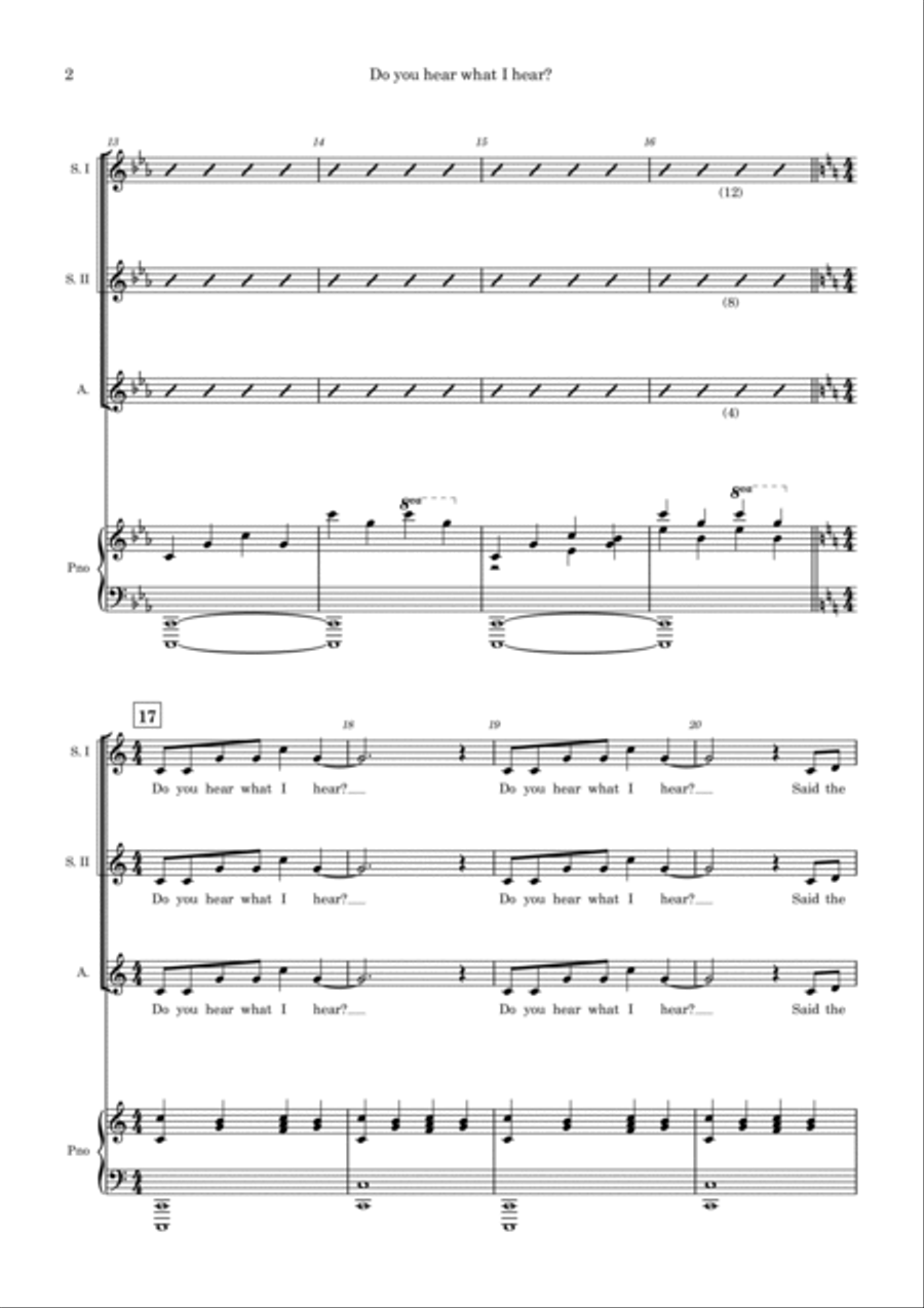Do You Hear What I Hear SSA scores gallery preview page 2