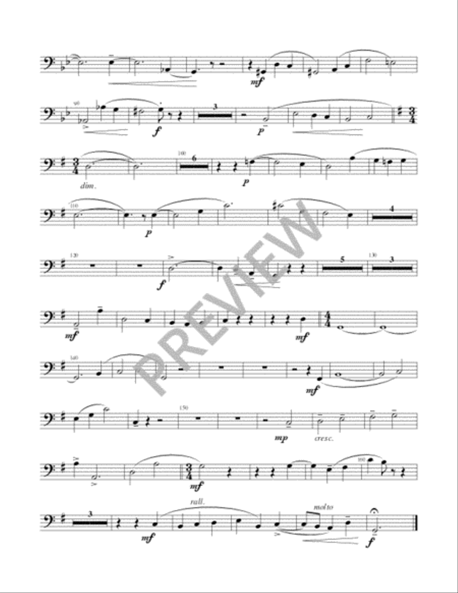 Ye Choirs of New Jerusalem - Brass Quartet edition Trombone scores gallery preview page 15