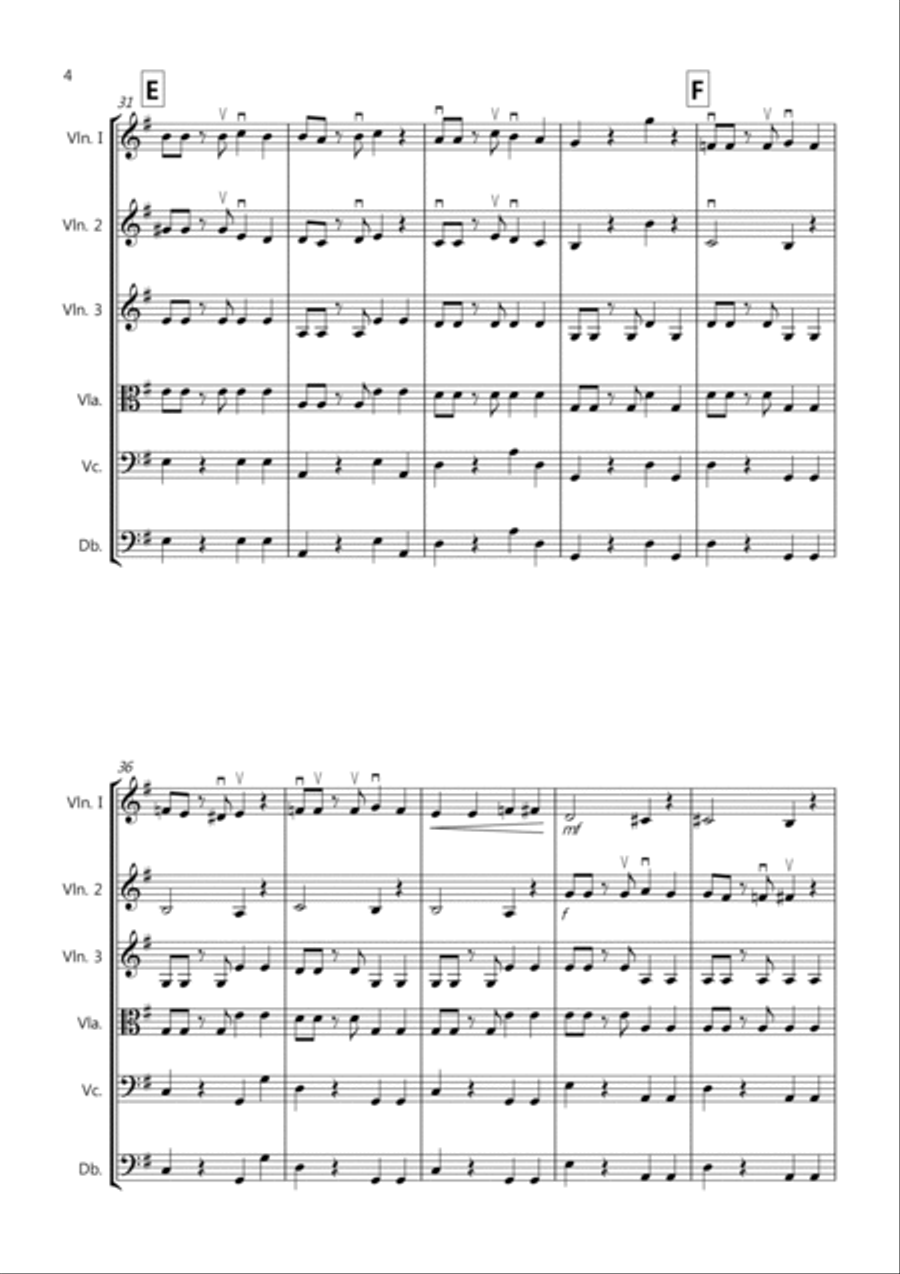 Tango Al Fresco for Beginning String Orchestra String Quartet scores gallery preview page 4