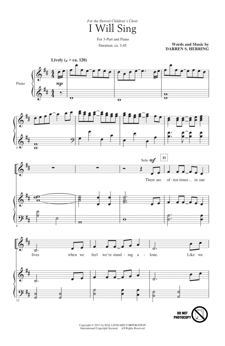Book cover for I Will Sing