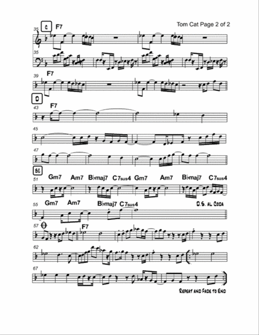 Tom Cat Piano scores gallery preview page 2