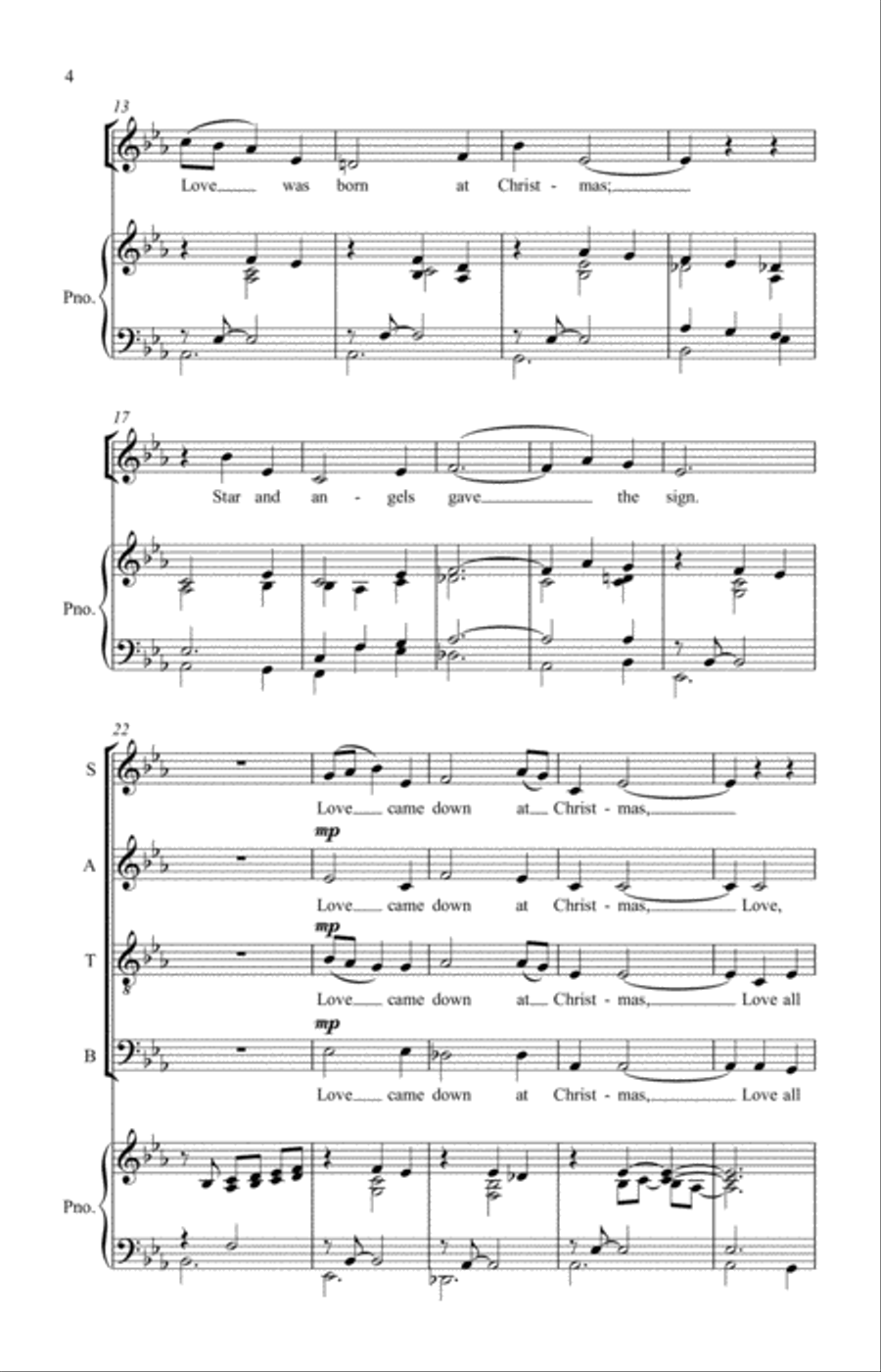 Love Came Down at Christmas 4-Part scores gallery preview page 3