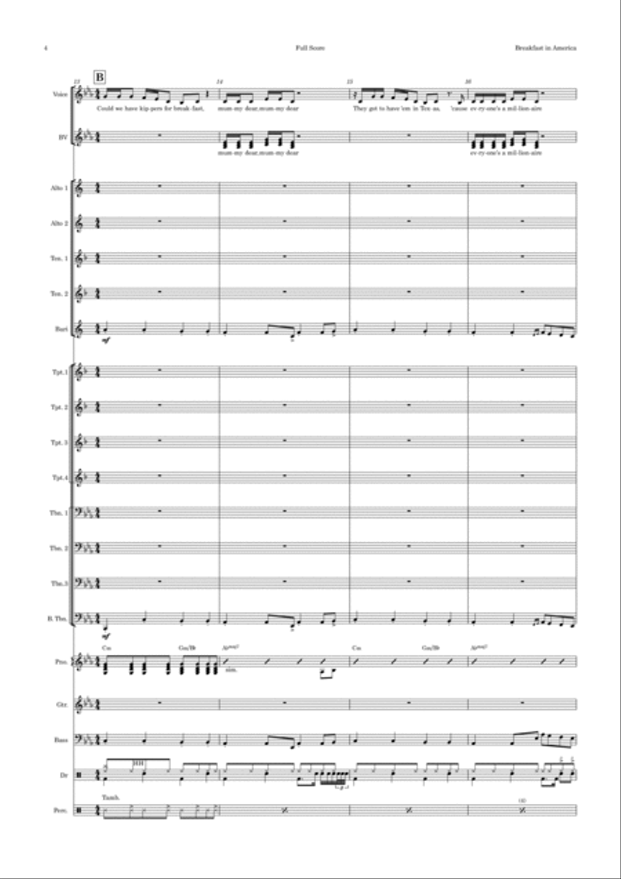 Breakfast In America Jazz Ensemble scores gallery preview page 4