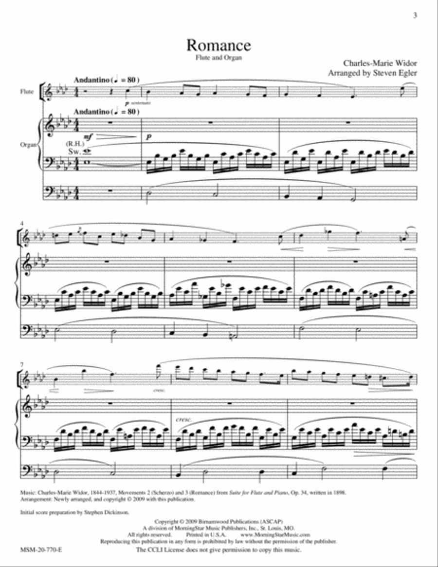 Romance and Scherzo from Suite, Op. 34 Flute scores gallery preview page 3