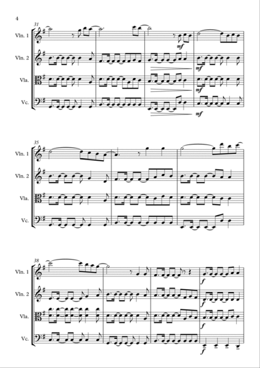 A Sky Full Of Stars A Sky Full Of Stars String Quartet scores gallery preview page 4