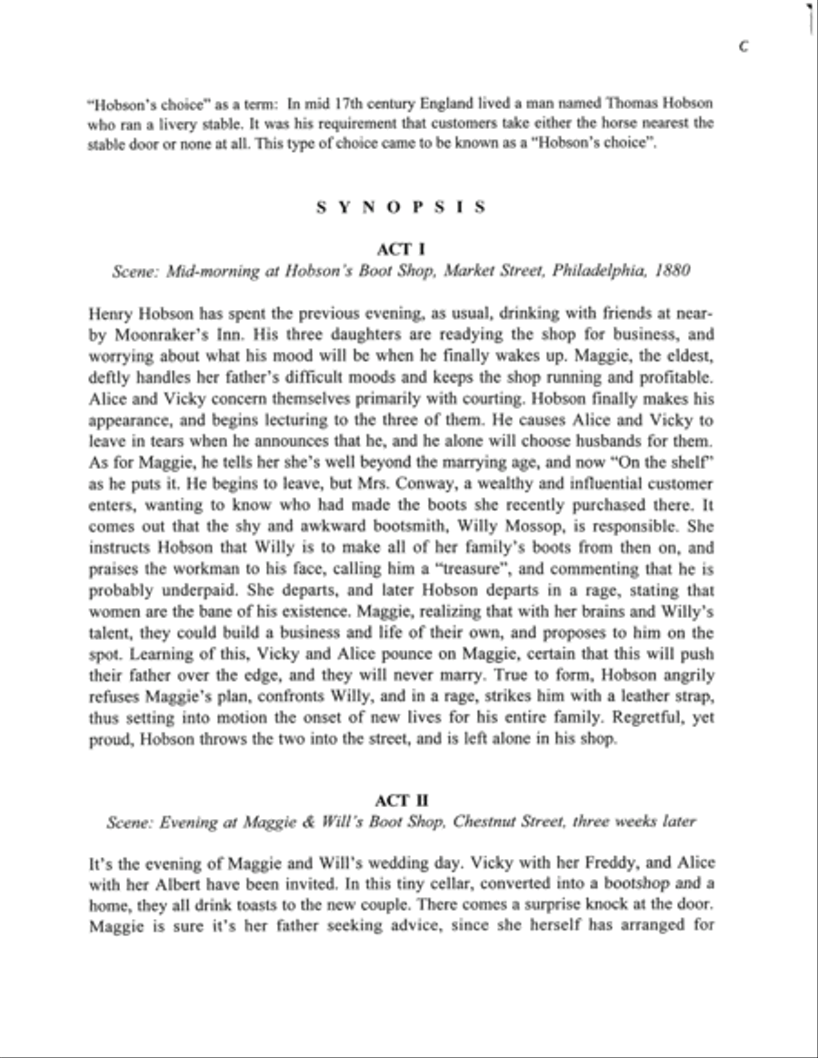 Hobson's Choice Hobson's Choice Chamber Orchestra scores gallery preview page 3
