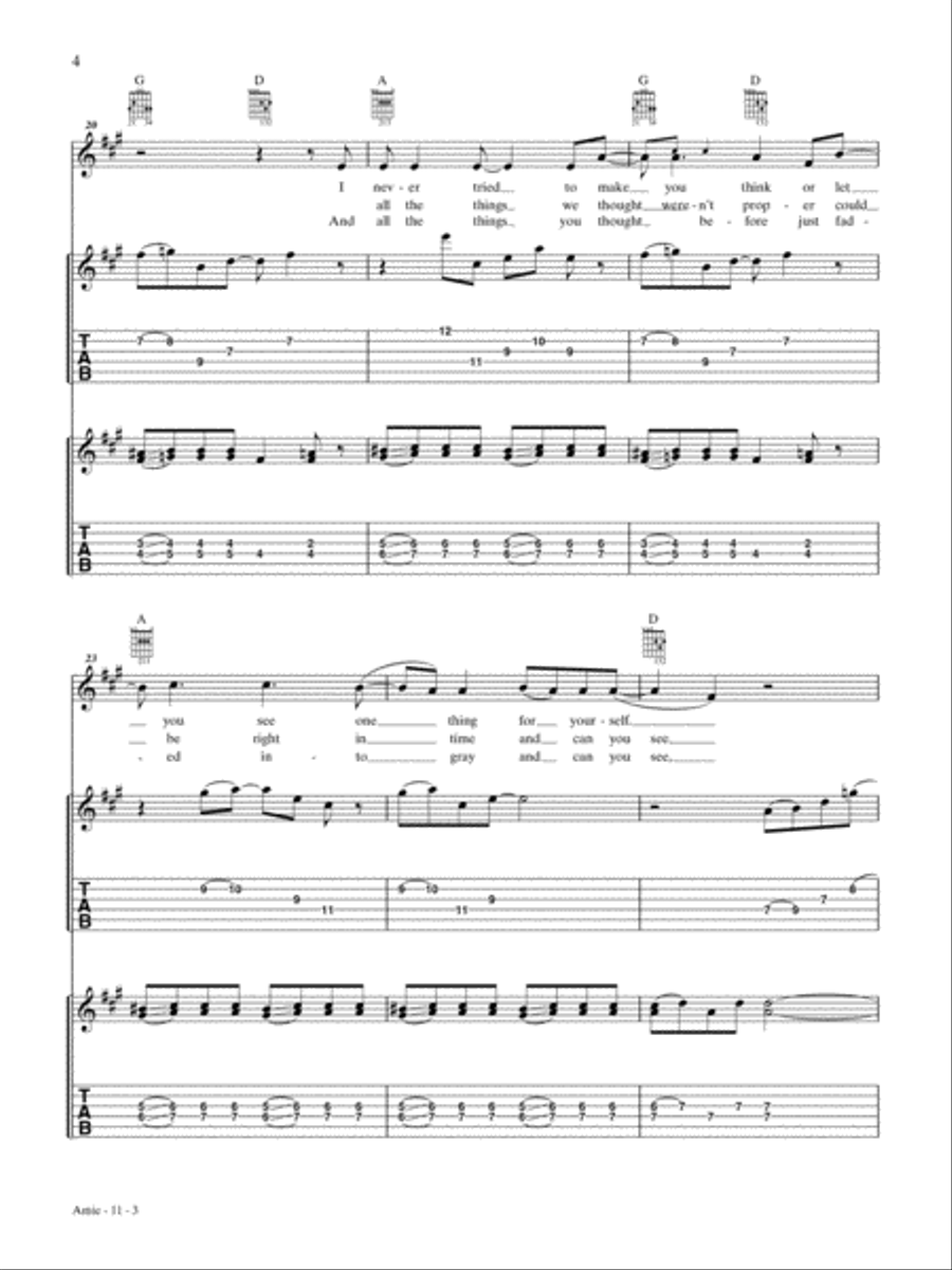 Amie Guitar Tablature scores gallery preview page 3