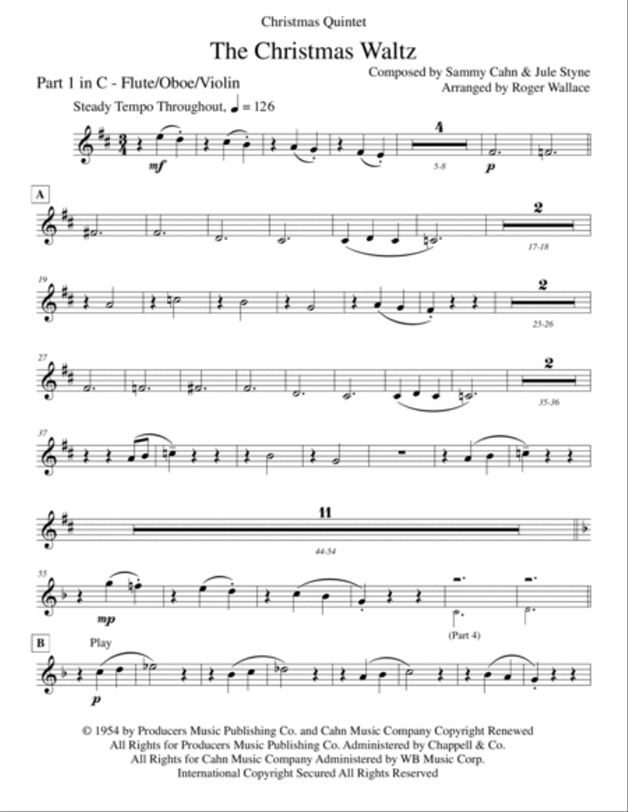 The Christmas Waltz Clarinet Quintet scores gallery preview page 5