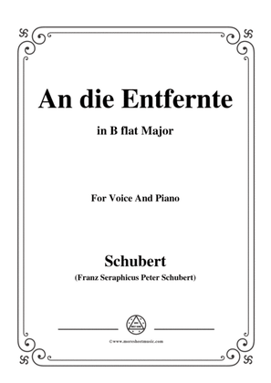 Schubert-An die Entfernte,in B flat Major,for Voice&Piano