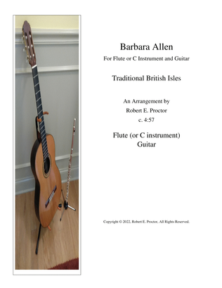 Barbara Allen for Flute or C instrument and Guitar