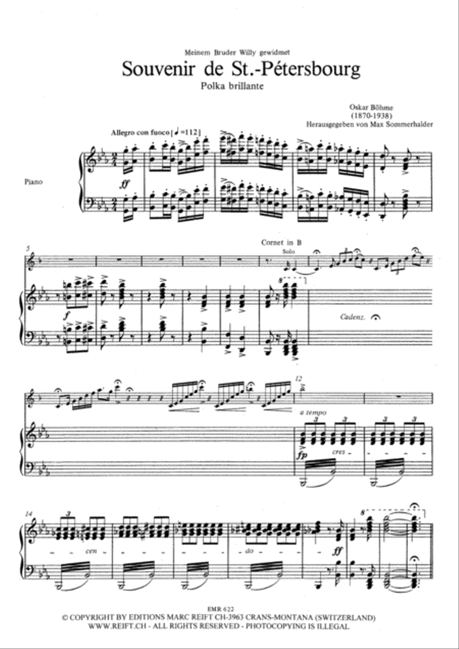 Souvenir de St. Petersbourg Cornet scores gallery preview page 3