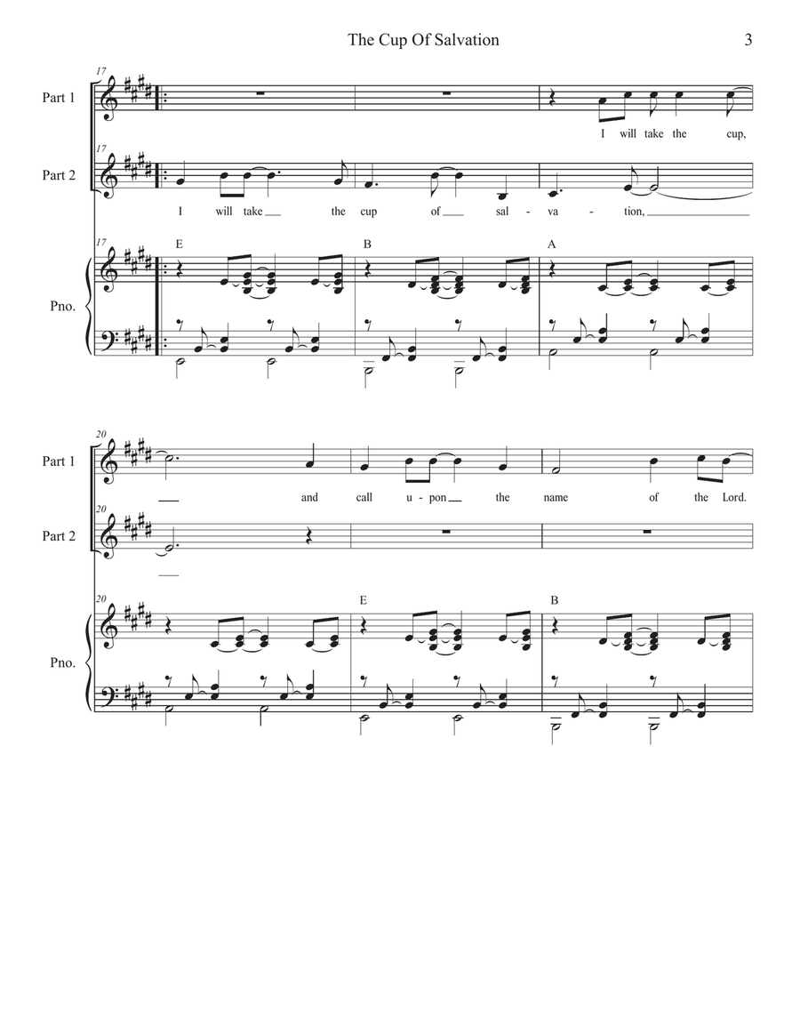 The Cup Of Salvation (2-part choir) 2-Part scores gallery preview page 3