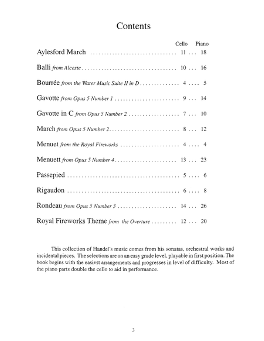 The Student Cellist: Handel Cello scores gallery preview page 4