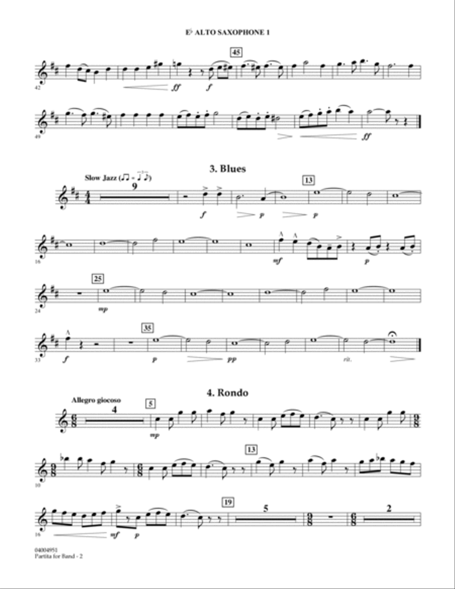 Partita for Band - Eb Alto Saxophone 1 Alto Saxophone scores gallery preview page 2