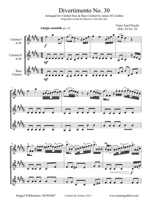 Haydn: Divertimento No. 30 for Clarinet Trio