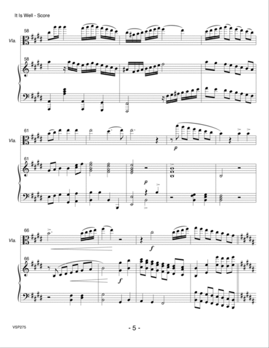 IT IS WELL WITH MY SOUL - Viola Solo with Piano Accompaniment Piano scores gallery preview page 5