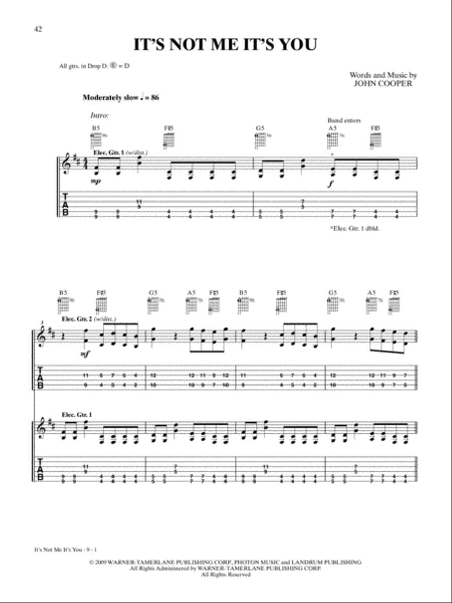 It's Not Me It's You Guitar Tablature scores gallery preview page 1
