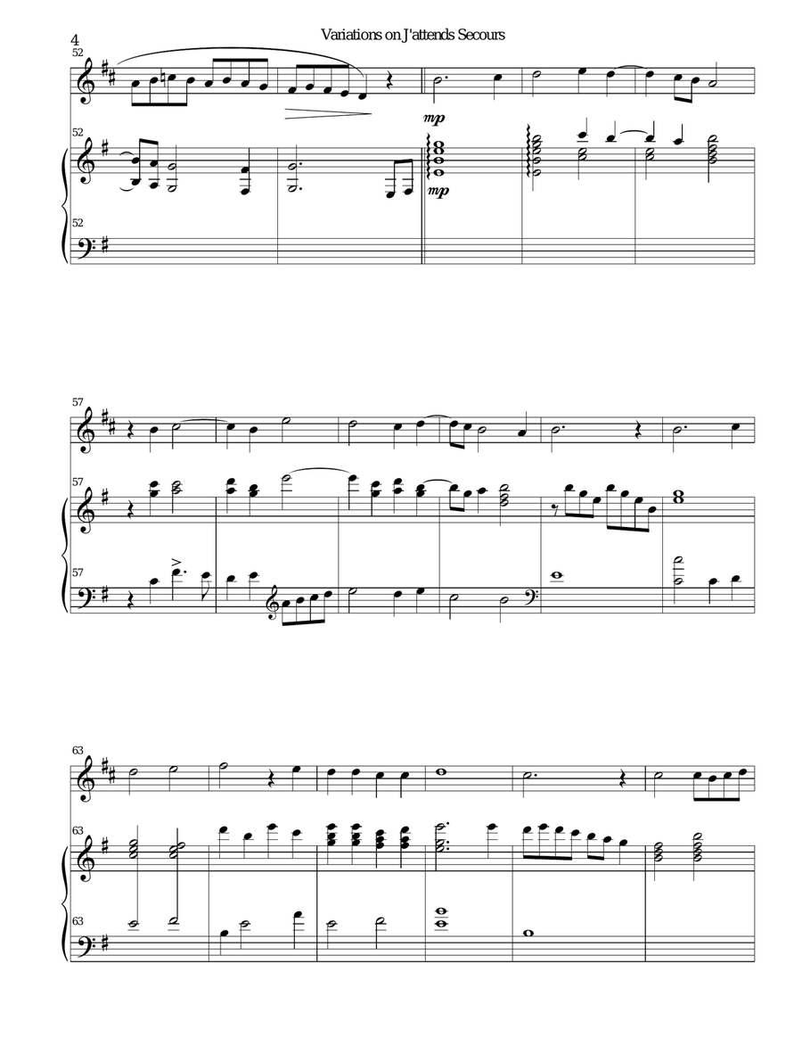 Variations on J'attends secours for cor anglais and harp English Horn scores gallery preview page 4