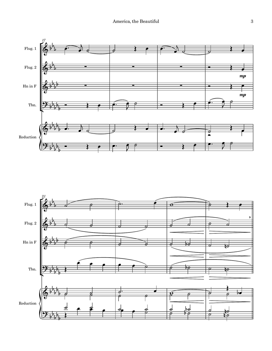 America, the Beautiful Brass Quartet scores gallery preview page 3