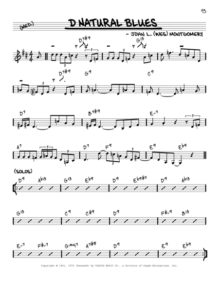 D Natural Blues [Reharmonized version] (arr. Jack Grassel)