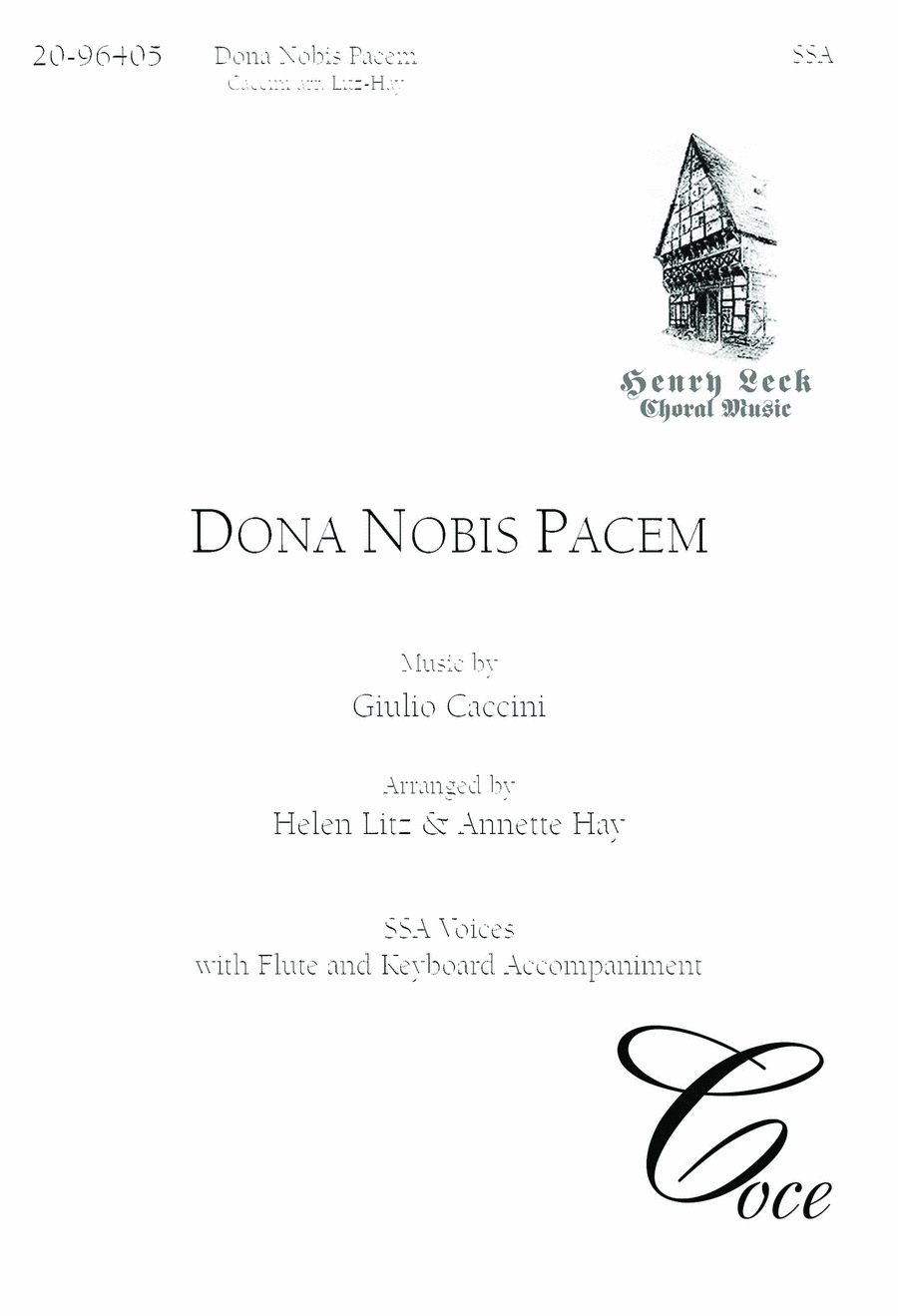 Dona Nobis Pacem Dona Nobis Pacem SSA scores gallery preview page 1