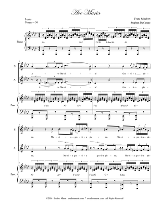 Ave Maria (Duet for Soprano and Alto solo - Medium Key)