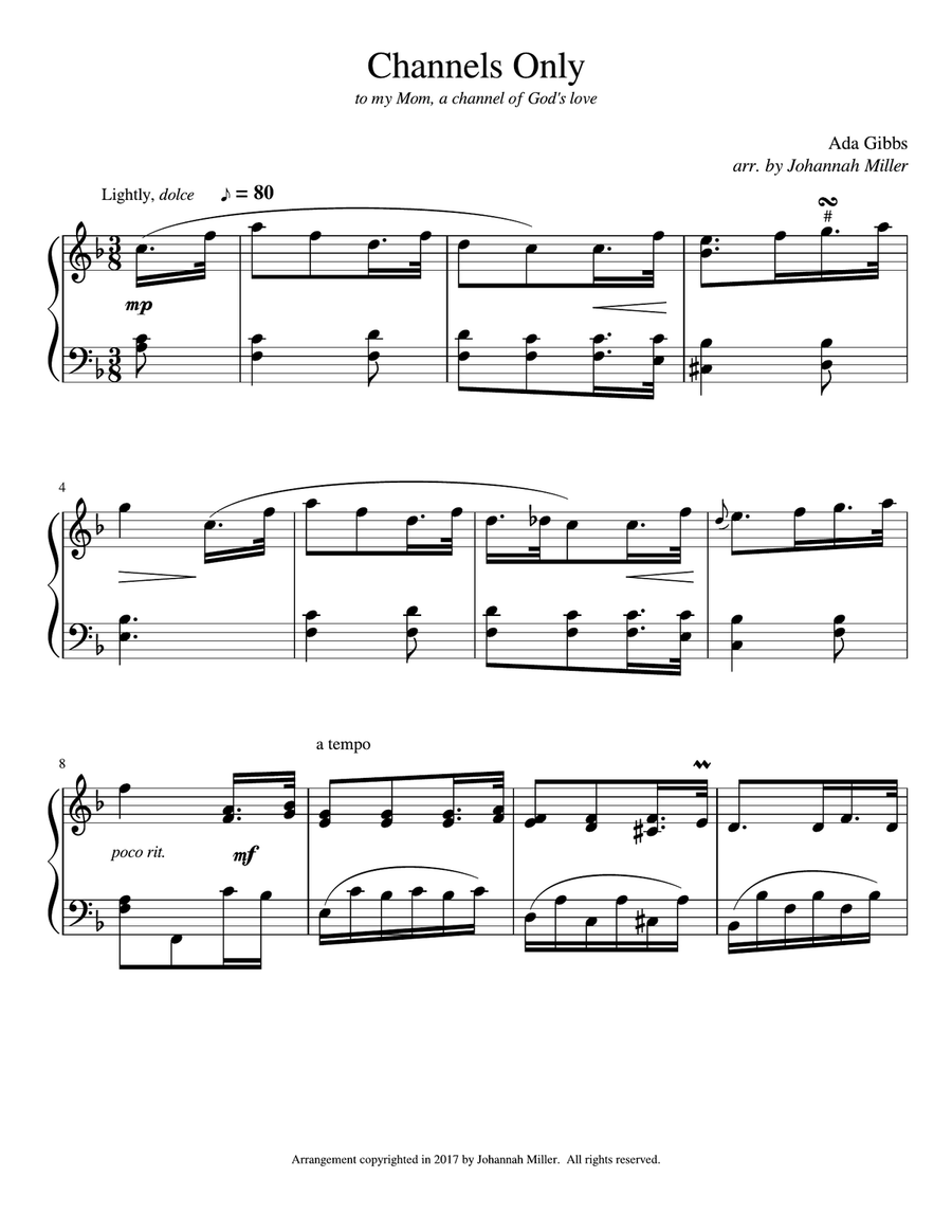 Channels Only Piano Solo scores gallery preview page 1