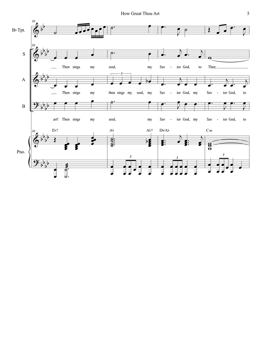 How Great Thou Art 3-Part scores gallery preview page 5