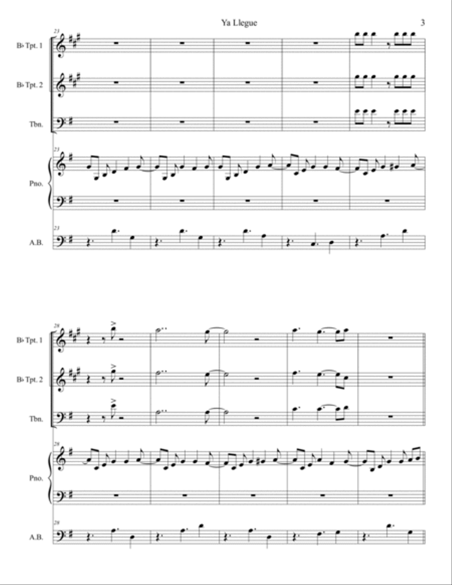 Ya Llegue Ya Llegue Small Ensemble scores gallery preview page 3