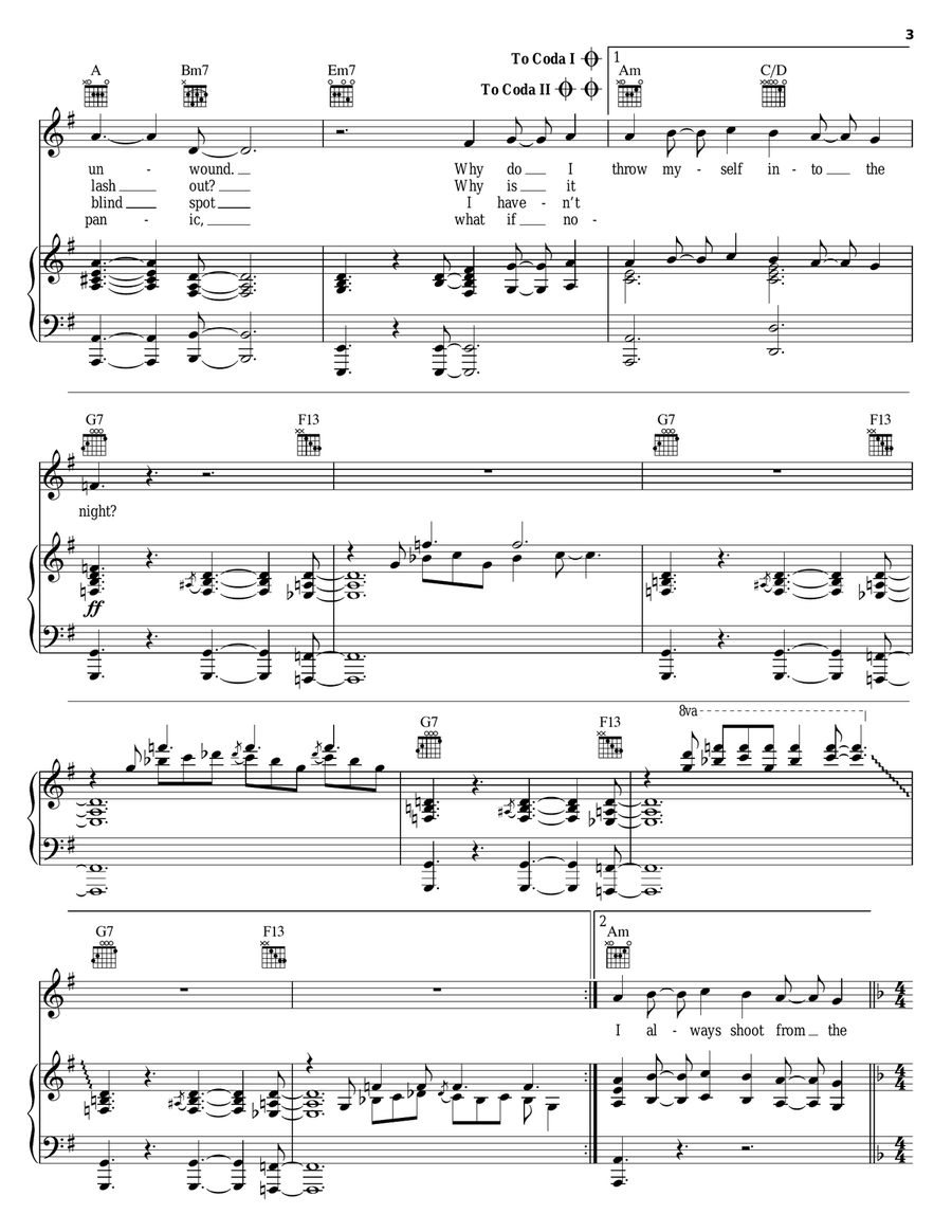 Big Man On Mulberry Street Piano, Vocal, Guitar scores gallery preview page 3