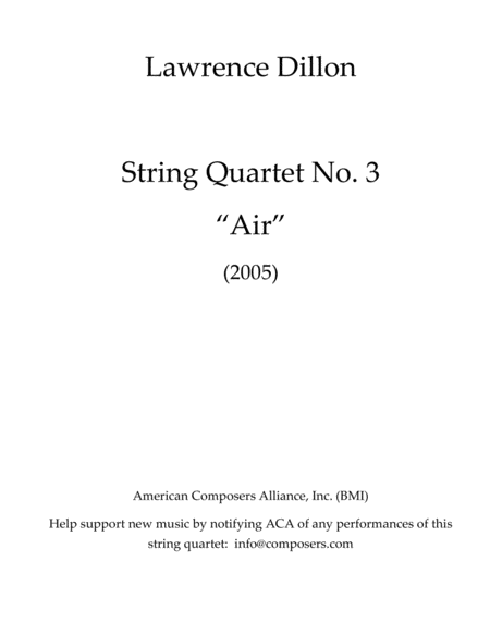 [Dillon] String Quartet No. 3: Air